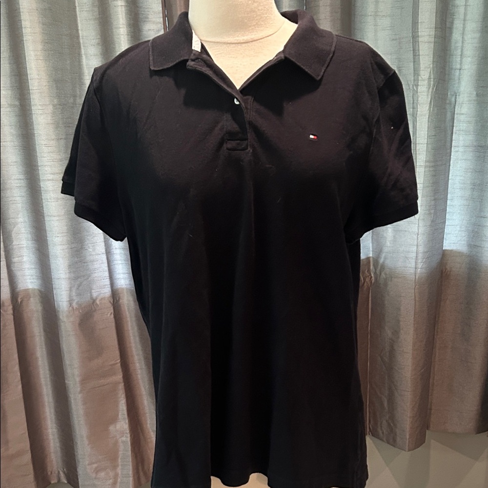 Tommy Hilfiger Women's Black Short Sleeve Polo